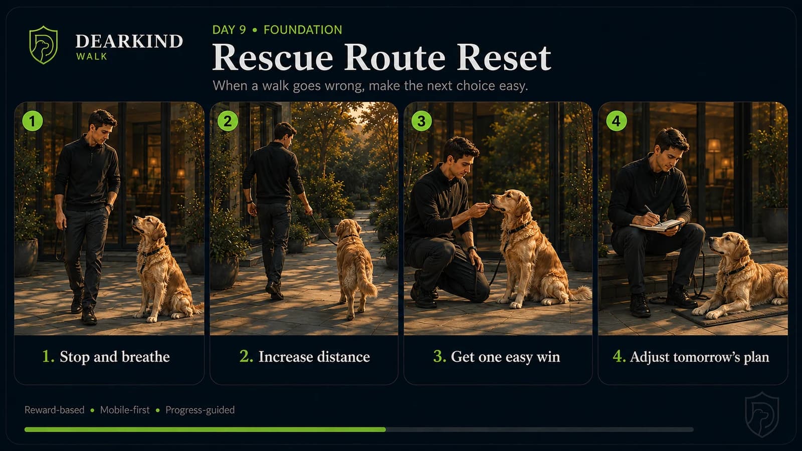 Resetting a difficult dog walk
